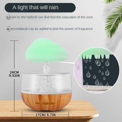 Stylish Desktop Rain Cloud Humidifier with LED light and mist function, perfect for adding moisture and enhancing air quality in any room